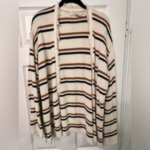 Beige striped cardigan